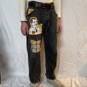 Up-Cycled Wrangler Patch Jeans